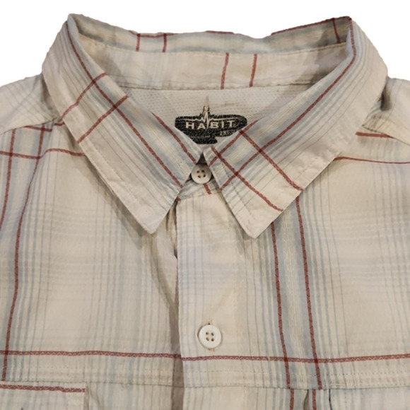 Habit Red White & Blue Plaid SPF 40+ Button-Up Shirt - Picture 2 of 11